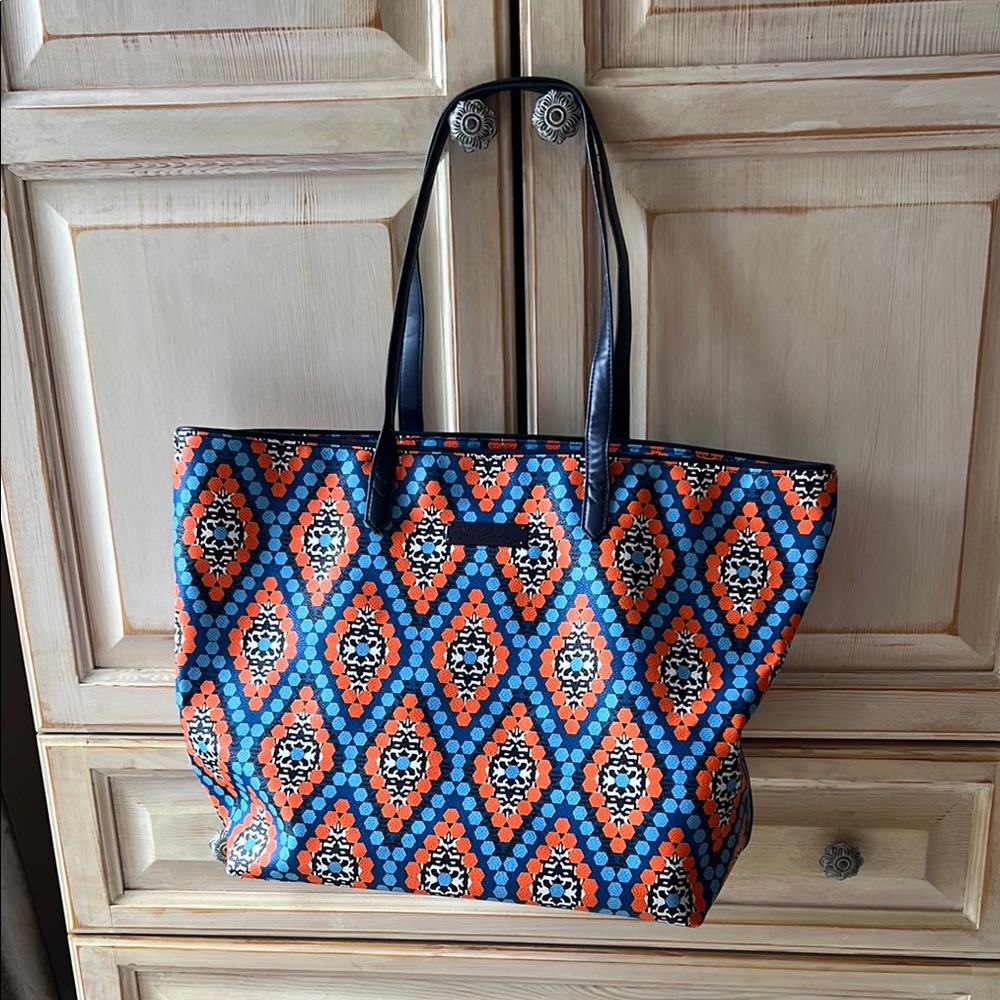Vera Bradley stylish Marrakesh Blue and Orange Tote Bag